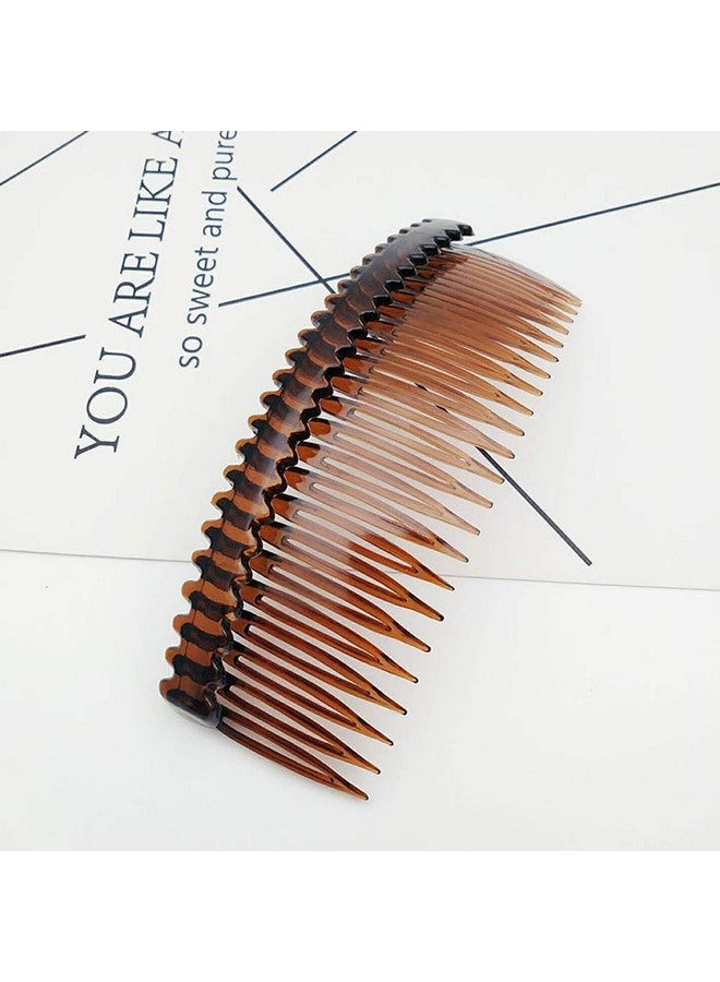 lasenersm 4 Pieces 24 Teeth Hair Side Combs French Comb Side Hair Combs Plastic Hair Clip Clamp Hair Clip Combs Hair Accessory For Women And Girls Black Brown - Image 5