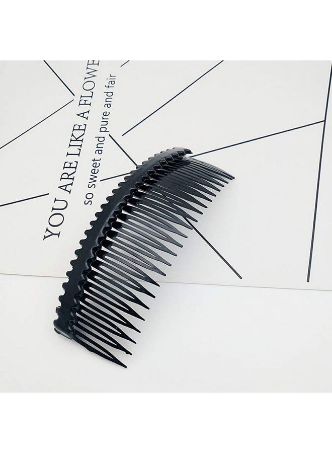 lasenersm 4 Pieces 24 Teeth Hair Side Combs French Comb Side Hair Combs Plastic Hair Clip Clamp Hair Clip Combs Hair Accessory For Women And Girls Black Brown - Image 4