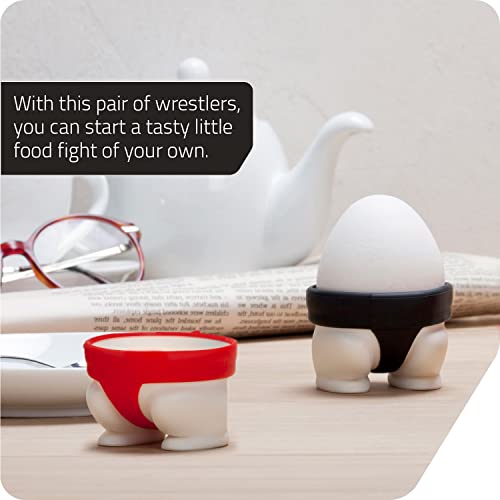 PELEG DESIGN Sumo Eggs – Egg Cup Holders (Set of 2) | Egg Cups for Soft & Hard Boiled Eggs, Funny Sumo Design, Playful Kitchen Gift & Fun Breakfast Accessory - Image 3