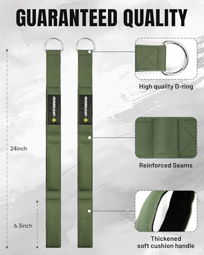 M MANUEKLEAR MANUEKLEAR Tricep Rope Cable Attachment Handles, Greater Range of Motion, Tricep Pull Down Rope for Push Downs, Crunches, Facepulls for Professional Gym (Green 2pcs) - Image 5