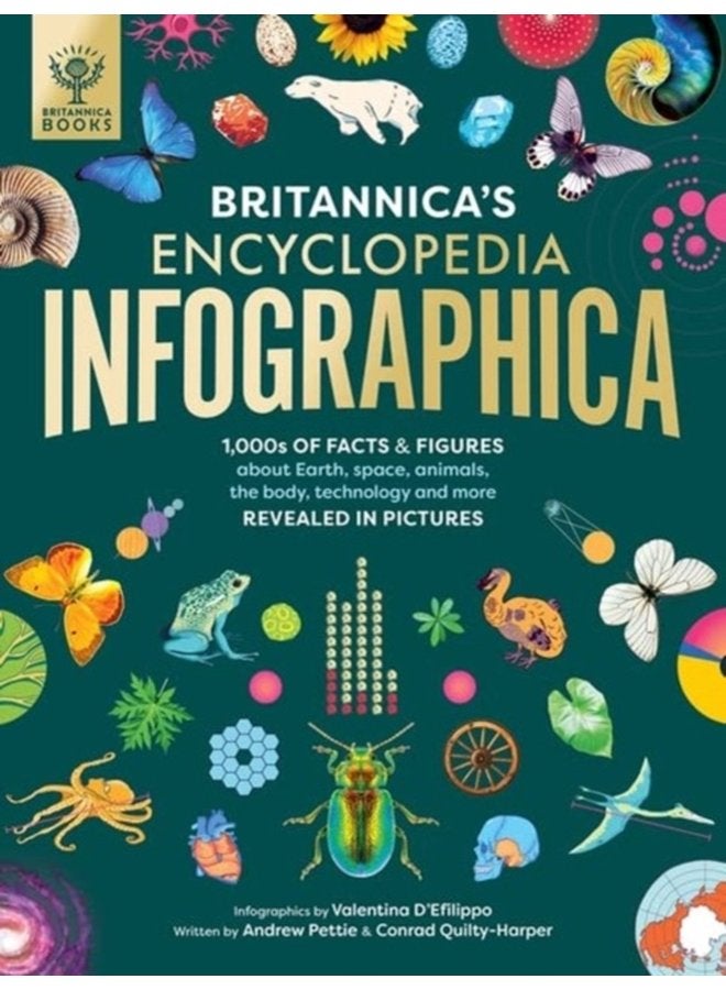 موسوعة بريتانيكا إنفوجرافيكا 1 000s من الحقائق والأرقام عن الأرض والفضاء والحيوانات والجسم والتكنولوجيا والمزيد مكشوفة في الصور - غلاف صلب