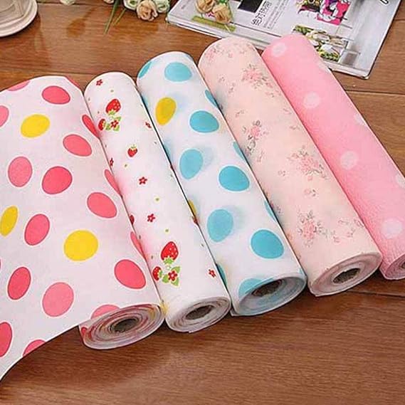 KRESHU Anti Slip PVC Kitchen Place Mat Antibacterial Waterproof Drawer Floral Printed Dustproof Shelf Liners for Refrigerator Cabinets Pantry Shelve Dresser & Desk Protector (Pack of 1)(60x300CM) - Image 5