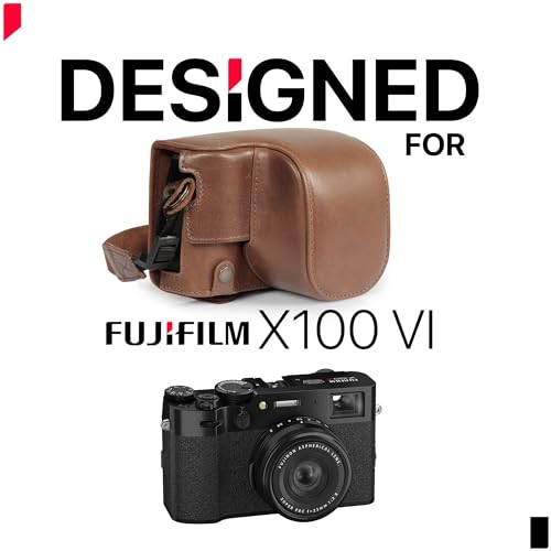 MegaGear Mega Gear Genuine Leather Camera Case for Fujifilm X100VI Stylish and Protective Brown - Image 3
