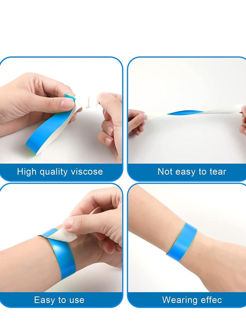 Paper Wristbands For Events Neon Wrist Bands Colored Waterproof Hand Party Clubs Lightweight Concert Adhesive 300 Pack