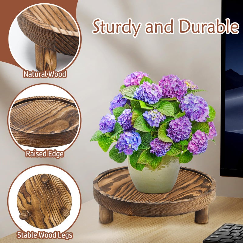 Destop 3PCS Wooden Display Risers for Display,Wood Riser Display Pedestal Stand for Home DÃ©cor (Rustic Brown,8,6,5'') - Image 3