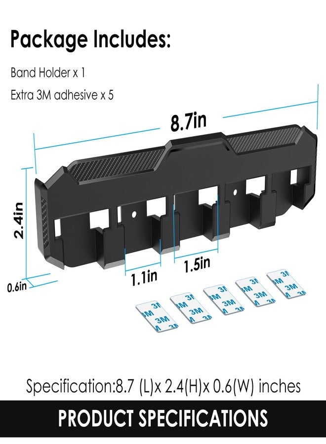 FULLIFE Compatible with 15 Slots Apple Watch Band Organizer Holder Storage and 5 Slots Apple Watch Case Organizer - Bracelet Holder Stand Watch Box for Men Women, Black - Image 4