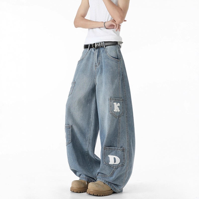 Unisex Classic Denim Jeans Loose Fit Daily Outdoor Wear - Image 2