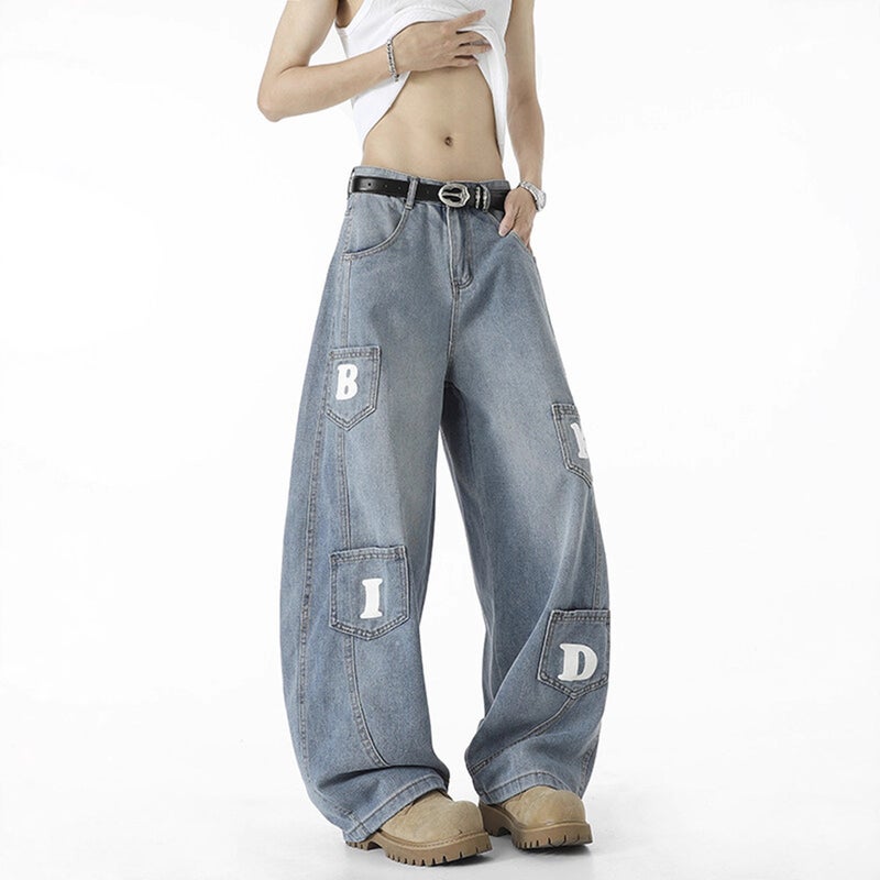 Unisex Classic Denim Jeans Loose Fit Daily Outdoor Wear - Image 4