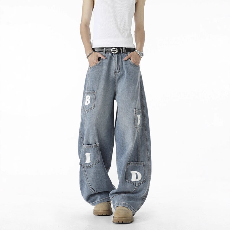 Unisex Classic Denim Jeans Loose Fit Daily Outdoor Wear - Image 3