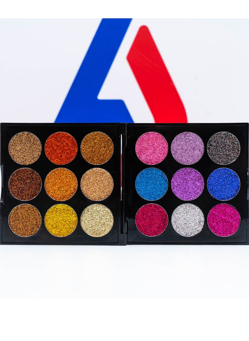 Carlla Rose Glitter Eyeshadow Palette Ultra Pigmented - 18 Color  - Image 3