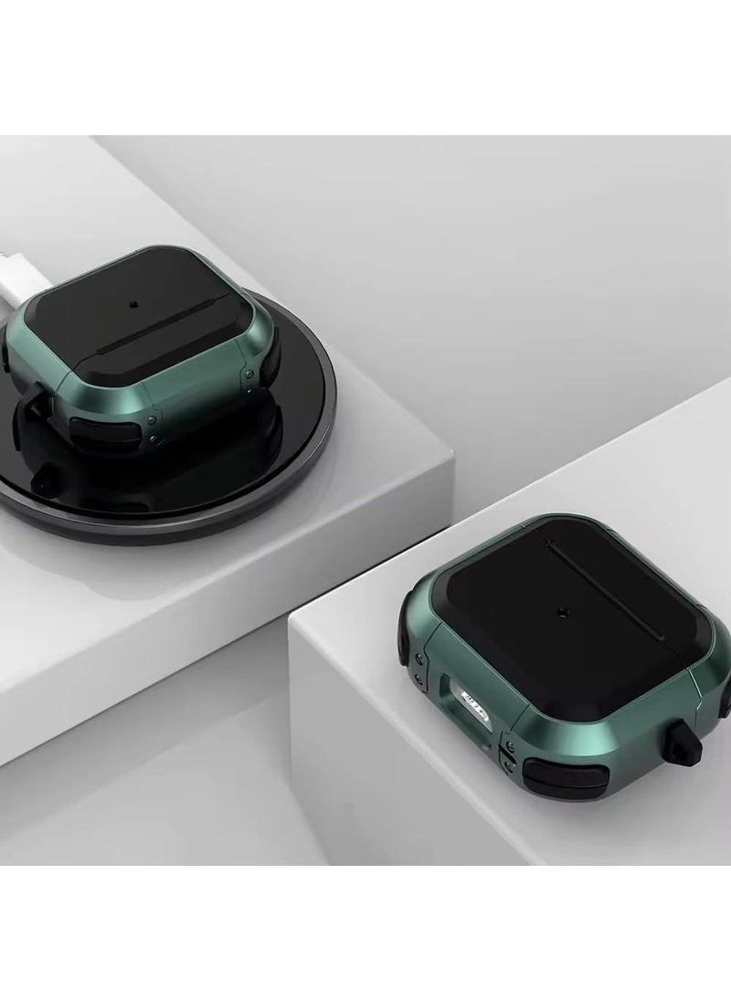 Airpods 4 (USB-C) Case - Protective Shockproof Faux Leather with Keychain - Image 3