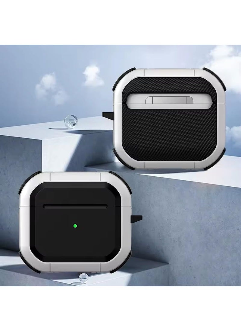 Airpods 4 (USB-C) Case - Protective Shockproof Faux Leather with Keychain - Image 2