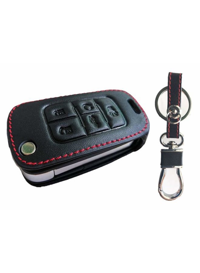 KAWIHEN Leather Smart Remote Key Fob Case Holder Cover For Chevrolet Camaro Cruze Equinox Impala Malibu SS Sonic GMC Terrain Buick Encore LaCrosse Regal Verano OHT01060512 - Image 1
