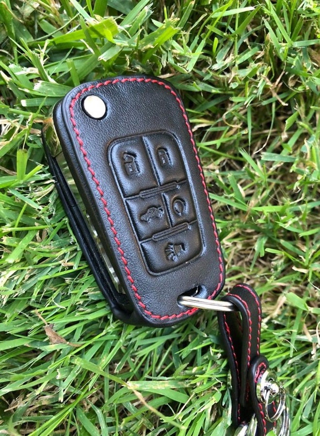 KAWIHEN Leather Smart Remote Key Fob Case Holder Cover For Chevrolet Camaro Cruze Equinox Impala Malibu SS Sonic GMC Terrain Buick Encore LaCrosse Regal Verano OHT01060512 - Image 2