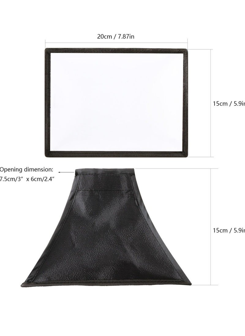 2 Pack Flash Diffuser Softbox Set Collapsible with Storage Pouch 8" Octagon and 8"x6" Rectangle Softboxes for Canon Nikon