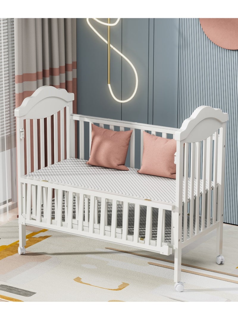 إفريثينج فور كيدز سرير أطفال خشبي بتصميم أنيق مع 3 ارتفاعات و ناموسية خشب عالي الجودة لعمر 0-4 سنوات - Image 3