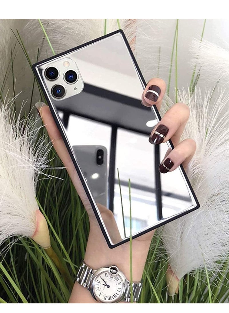 Y&D Square for iPhone 12 Pro Max Mirror Case Luxury Glass Glossy Shockproof Smooth Hard with Soft Silicone Bumper TPU Frame Compatible 6.7 inch  - Image 1