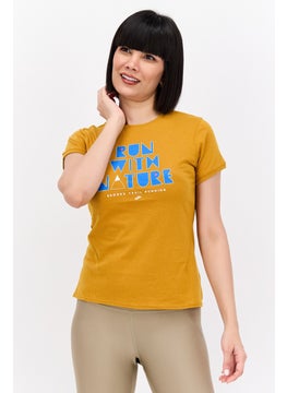 Brooks Women Sportswear Fit Short Sleeve Running Top, Mustard  - Image 1