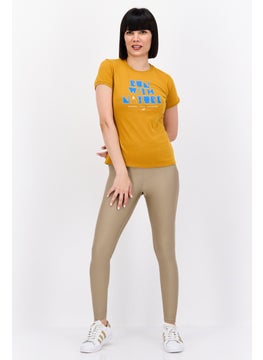 Brooks Women Sportswear Fit Short Sleeve Running Top, Mustard  - Image 4