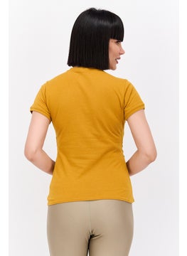 Brooks Women Sportswear Fit Short Sleeve Running Top, Mustard  - Image 3