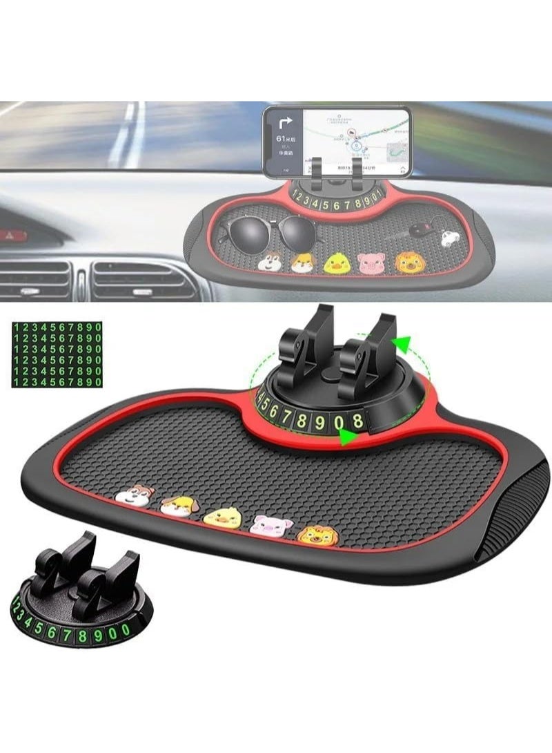 إيزي لايف لوح متعدد الوظائف مضاد للانزلاق للسيارة، حامل عالمي للهواتف على لوحة القيادة، مقاوم للحرارة وأشعة الشمس لتثبيت الهاتف والإكسسوارات - Image 1