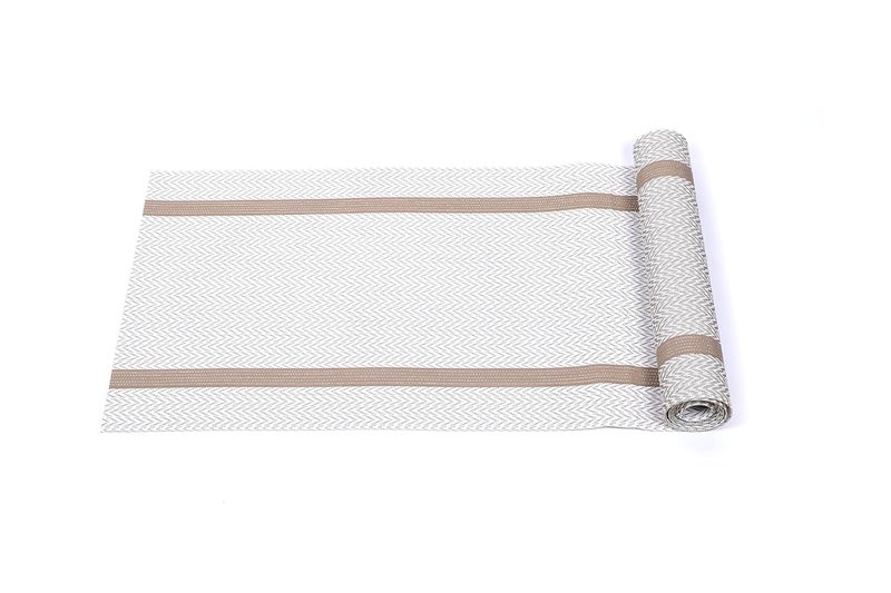 KitchEase Dining Table Placemats Runner Set Heat Resistant Washable Stain Resistant Woven Vinyl Mats Table Runner 4 Placemats Set for Stylish Dining 45x30 cm Placemats 180x30 cm Runner - Image 5