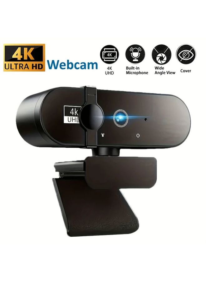 كاميرا ويب بدقة 4K فائقة الوضوح، ميكروفونات مزدوجة لإلغاء الضوضاء، تركيز تلقائي، زاوية واسعة - Image 1