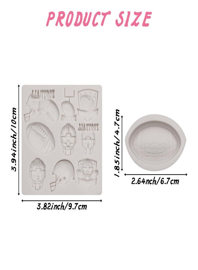 Caregene Rugby Football Fondant Silicone Mold Helmet Ball Chocolate Candy Molds For Cake Decorating Chocolate Gum Paste Clay - Image 2