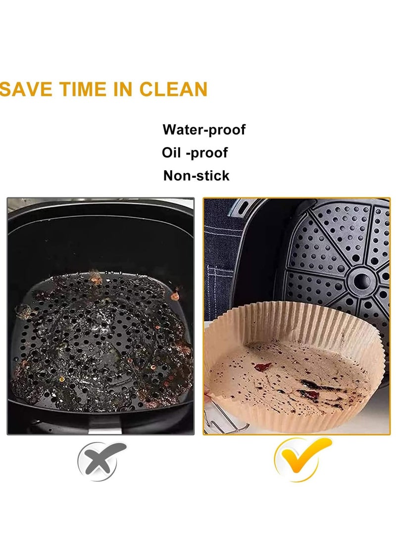 Disposable Paper Liner 100 Pcs Air Fryer Liners Non-stick Parchment Paper for Frying, Baking, Cooking, Roasting and Microwave - Image 3