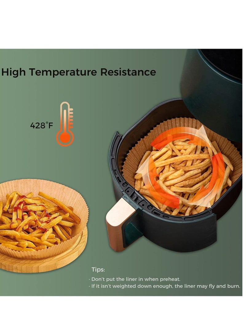 Disposable Paper Liner 100 Pcs Air Fryer Liners Non-stick Parchment Paper for Frying, Baking, Cooking, Roasting and Microwave - Image 2