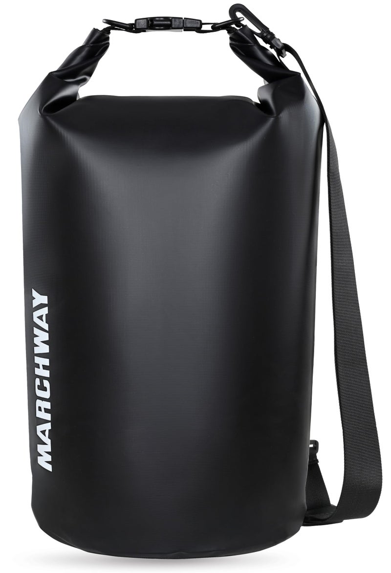 MARCHWAY Floating Waterproof Dry Bag Backpack 5L10L20L30L40L Roll Top Sack Keeps Gear Dry for Kayaking Rafting Boating Swimming Camping Hiking Beach Fishing Black 5L - Image 2