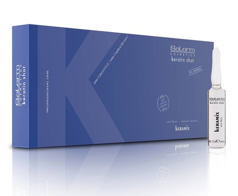 Salerm Keratin Shot Keramix â€“ Intensive Keratin Treatment Ampoules, 0.44 oz (Pack of 12)