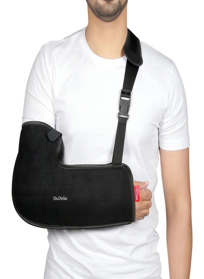 Dr. Ortho Dr.Ortho Arm Sling Tropical Support Brace | Shoulder Support for Fracture, Immobilization, Prevents Shoulder Dislocation, Skin Friendly & Breathable Material | Black - Extra Large - Image 1