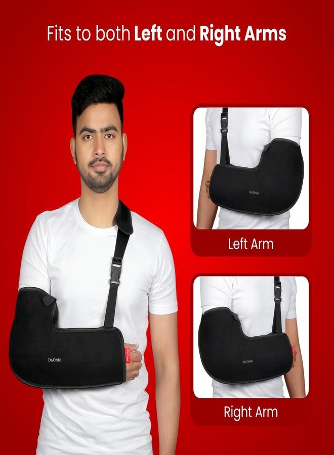 Dr. Ortho Dr.Ortho Arm Sling Tropical Support Brace | Shoulder Support for Fracture, Immobilization, Prevents Shoulder Dislocation, Skin Friendly & Breathable Material | Black - Extra Large - Image 3