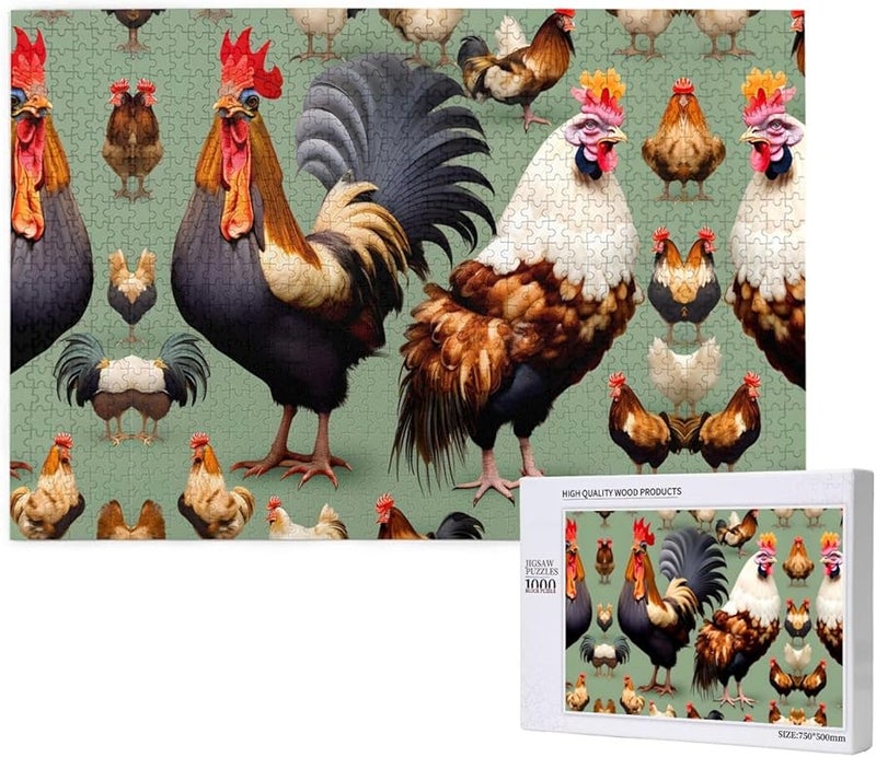 لغز بازل ديك فايا الديك 1000 قطعة للكبار ديكور المنزل 29.5 × 19.7 بوصة - Image 1