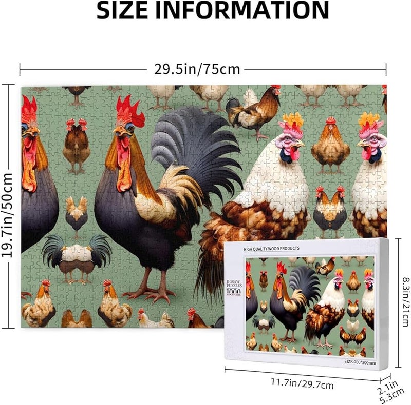 لغز بازل ديك فايا الديك 1000 قطعة للكبار ديكور المنزل 29.5 × 19.7 بوصة - Image 4