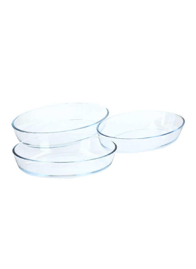 PARFAIT 3-Piece Heat Resistant Oval Glass Roaster Set Clear 6.7 X 27.9 X 39.5 Cm G-Mp0740-T3  - Image 3