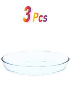 PARFAIT 3-Piece Heat Resistant Oval Glass Roaster Set Clear 6.7 X 27.9 X 39.5 Cm G-Mp0740-T3  - Image 1