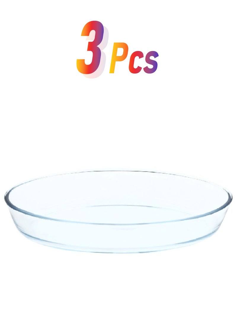 PARFAIT 3-Piece Heat Resistant Oval Glass Roaster Set Clear 6.7 X 27.9 X 39.5 Cm G-Mp0740-T3  - Image 1