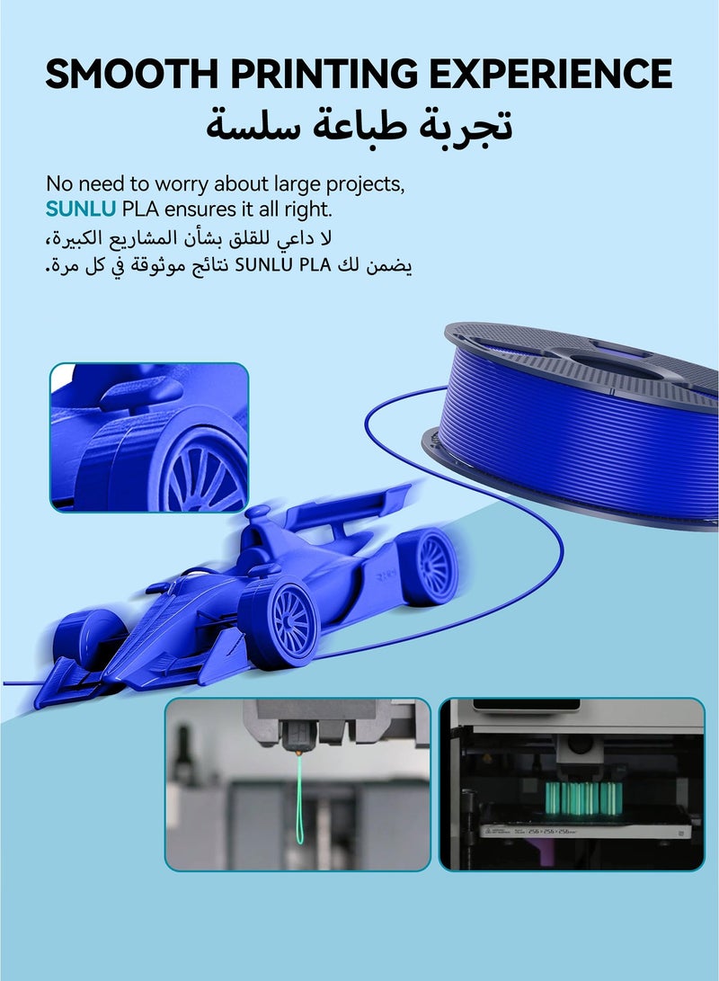 SUNLU PLA 3D Printer Filament PLA Filament 1.75mm, Neatly Wound 3D Printing Filament 1.75mm, Dimensional Accuracy +/- 0.02 mm, Fit Most FDM 3D Printers, 1kg Spool (2.2lbs), Vivid Yellow - Image 3