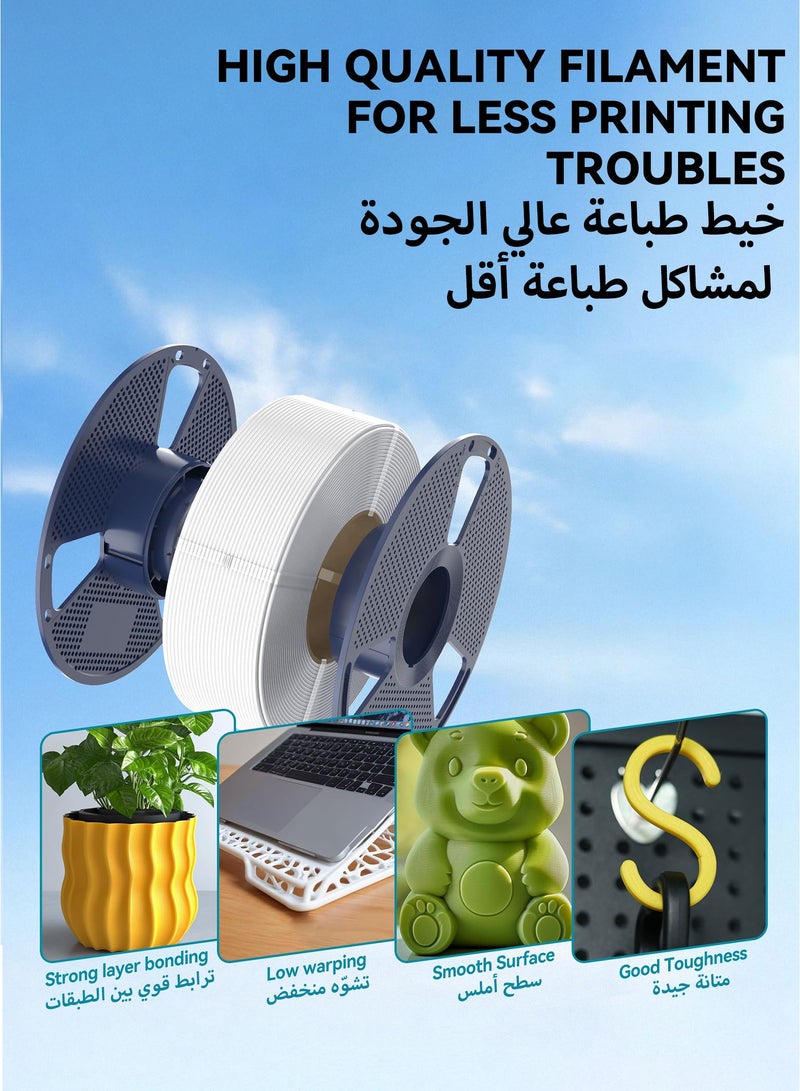 SUNLU PLA 3D Printer Filament PLA Filament 1.75mm, Neatly Wound 3D Printing Filament 1.75mm, Dimensional Accuracy +/- 0.02 mm, Fit Most FDM 3D Printers, 1kg Spool (2.2lbs), Vivid Yellow - Image 4