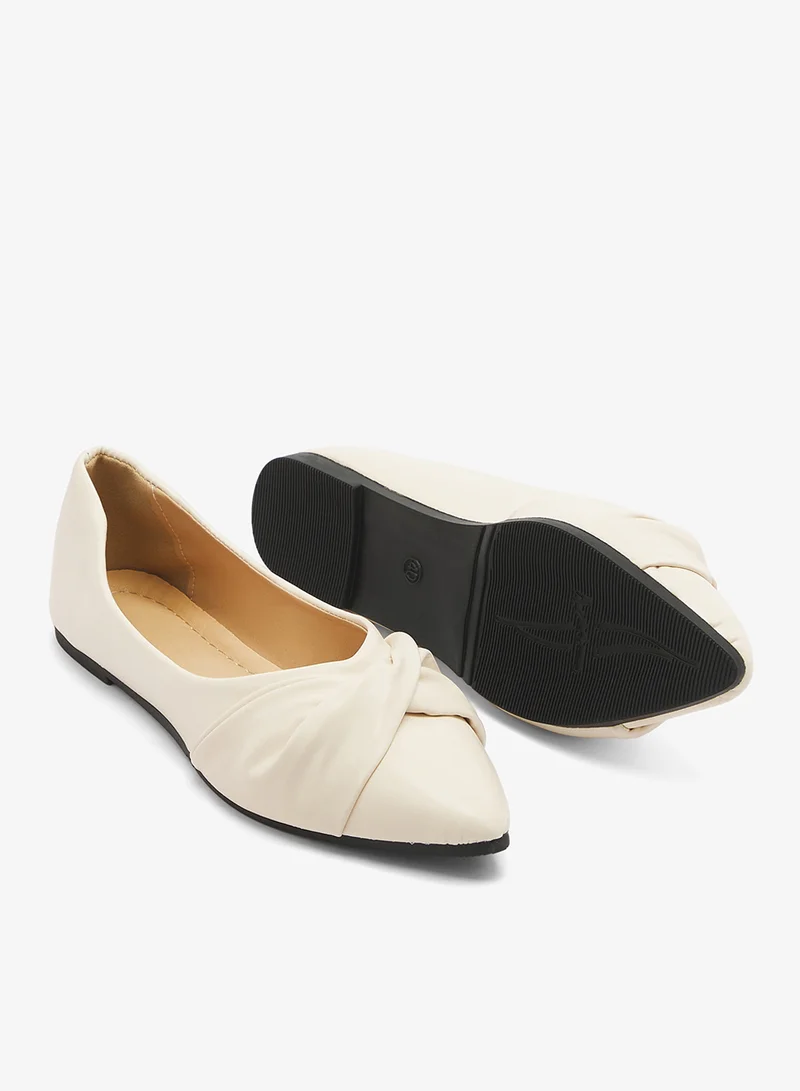 Ella Cream Two Tone Accent Pointed Toe Open Back Pumps for Women | Best Price UAE