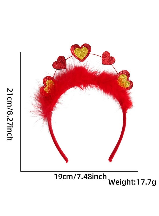 Dzrige Valentine'S Day Heart Headband Sequin Love Hair Band Hoop Glitter Heart Shaped Hair Accessoires For Girls Women Valentine'S Day New Year Wedding Birthday Party Gift - Image 2
