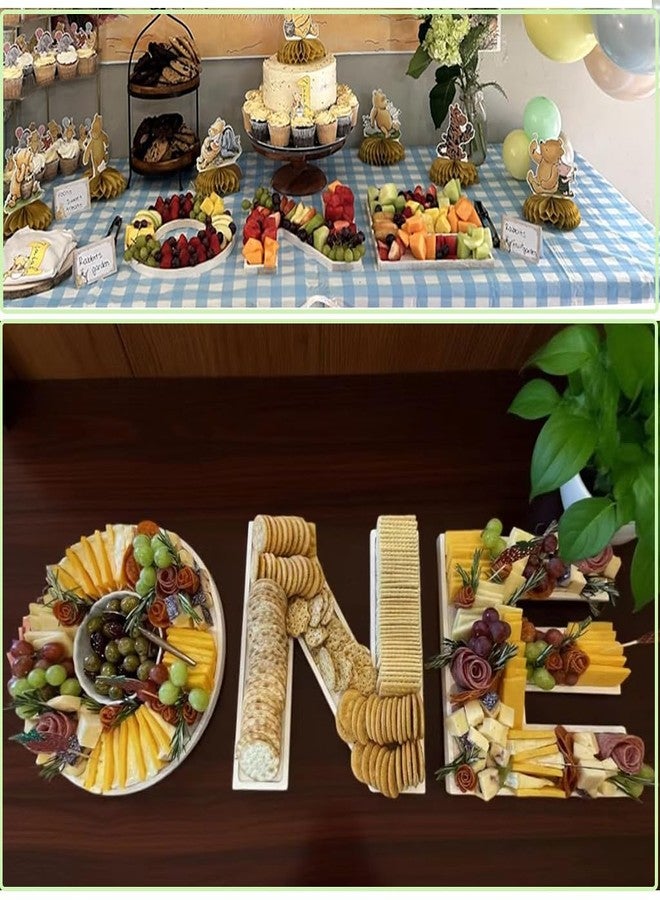 MRPAPA Baby Shower Charcuterie Letter “ONE” 3PCS Fillable Letter Trays for Food, Cupcake Chocalater Candy Wood Decorative 12 Inch Tray for 1st Birthday Baby Shower Party Food Dessert Table (ONE-Brown) - Image 5