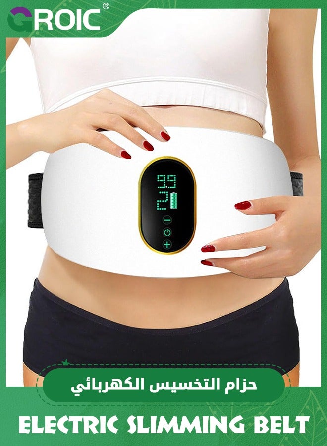 GROIC Slimming Belt, Abdominal Massager Portable Weight Loss Machine with 3 Vibration Massage Modes, Heating, Improve Blood Flow,Heating Pad for Back Pain(white) - Image 3