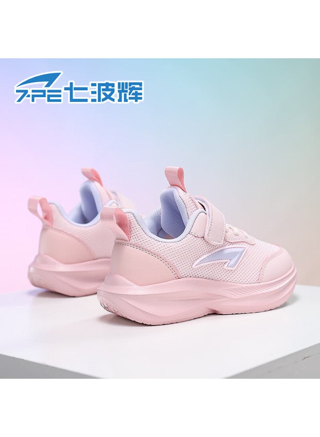 7-pe Girls' Shoes Spring New Breathable Mesh Velcro Soft Sole Lightweight Kids Sports Shoes For Older Girls