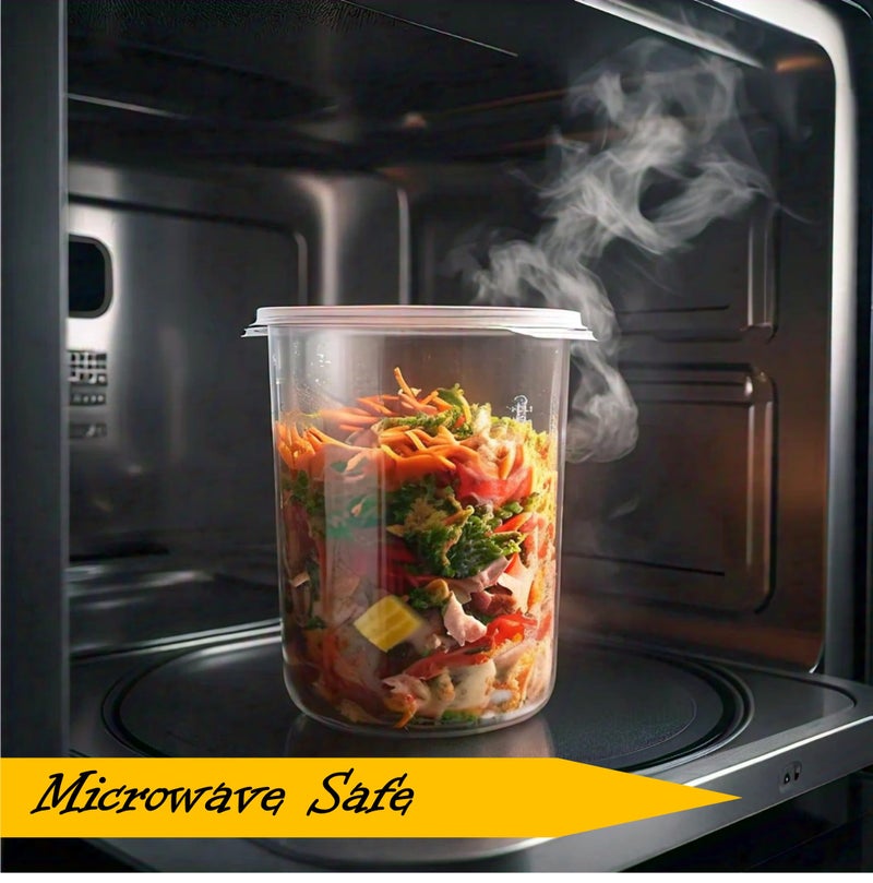 Mr. Miracle Mr Miracle Deli Containers with Lids - 12 Pack of 32 oz Clear Airtight Reusable Plastic Food and Multi-Purpose Containers - Microwave, Freezer, and Dishwasher Safe - Image 3