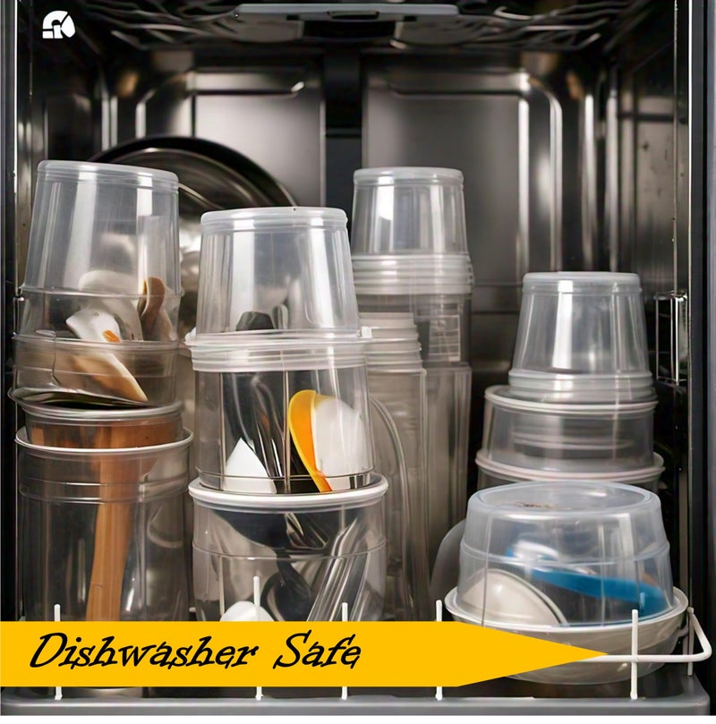 Mr. Miracle Mr Miracle Deli Containers with Lids - 12 Pack of 32 oz Clear Airtight Reusable Plastic Food and Multi-Purpose Containers - Microwave, Freezer, and Dishwasher Safe - Image 5