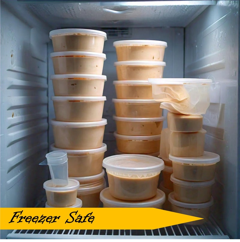 Mr. Miracle Mr Miracle Deli Containers with Lids - 12 Pack of 32 oz Clear Airtight Reusable Plastic Food and Multi-Purpose Containers - Microwave, Freezer, and Dishwasher Safe - Image 4