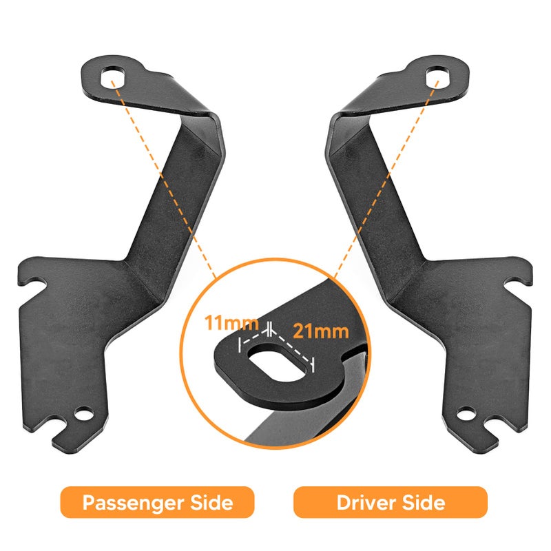 WeiSen Engine Cowl Hood Panel Ditch Light Mount Brackets & Whip Antenna for Offroad Compatible with Chevrolet Silverado 1500 1999-2006 - Image 2